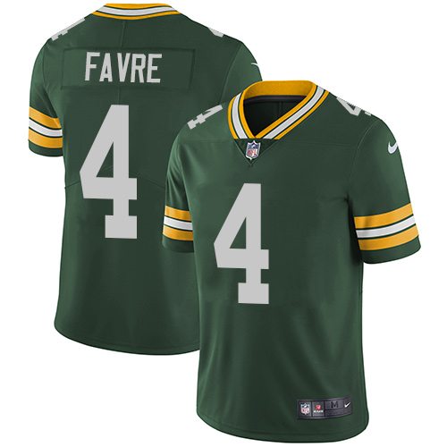 Nike Packers #4 Brett Favre Green Team Color Men's Stitched NFL Vapor Untouchable Limited Jersey - Click Image to Close